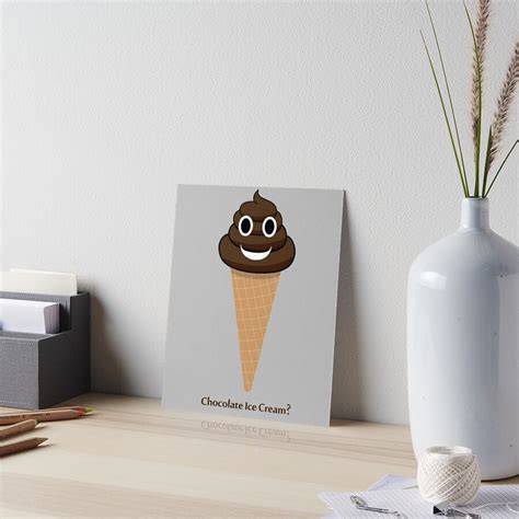 Chocolate Ice Cream Poop Emoji Emoticon Art Board Print By Natalia