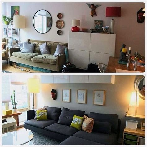 Living Room Makeover Before And After Ikeahometour Brooklyn Ny