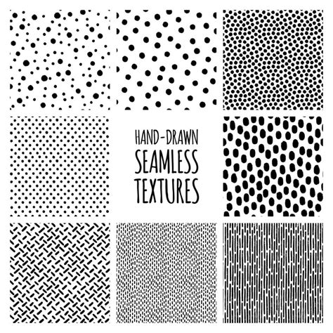 Set Of Seamless Black And White Textures 13739946 Vector Art At Vecteezy