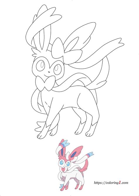 Pokemon Eevee Evolutions Sylveon Coloring Pages 2 Free Coloring