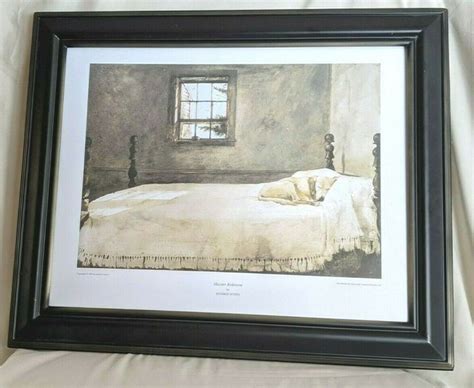 Master Bedroom Dog On Bed Framed Print By Andrew Wyeth 215 X 18 Real