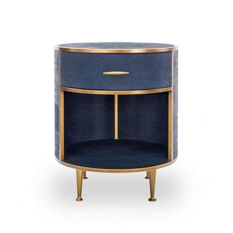 Small round bedside tables uk. Round bedside table in navy faux shagreen by DI Designs ...