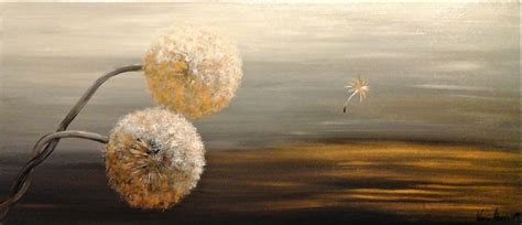 Akryl auf leinwand moderne malerei ist kein stilbegriff. goldene Pusteblumen - Weiß, Hand gemalt, Wunschbild, Pusteblumen von Karin Haase bei KunstNet