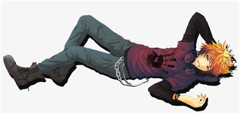 Lying Down By Sabinaa Pluspng Anime Boy Laying Down 1052x450 Png