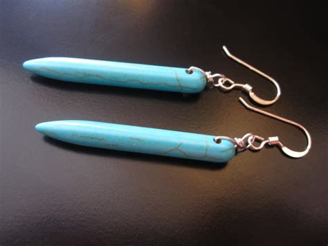 Turquoise Spike Earrings Turquoise Magnesite Spike Turquoise Etsy
