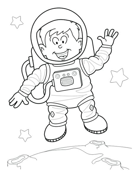 Dibujo Para Colorear Un Astronauta Explorador An Explorer Astronaut