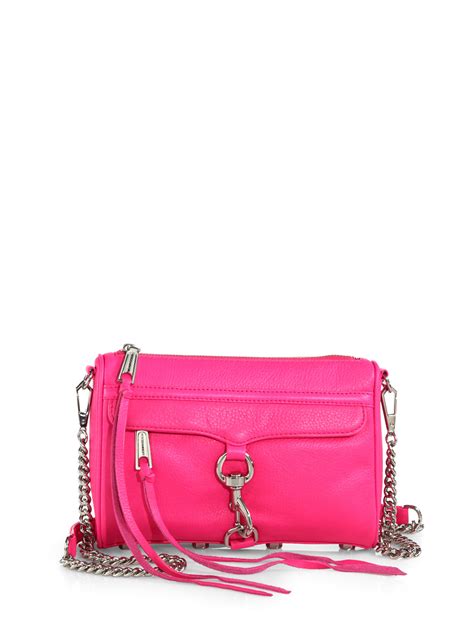 Rebecca Minkoff Mini Mac Pebbled Leather Convertible Crossbody Bag In Pink Lyst