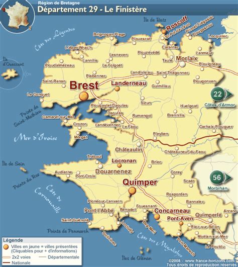 Bretagne Carte Du Finistère Archives Voyages Cartes