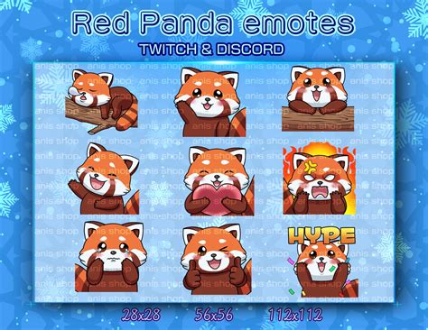 Red Panda Emotes Red Panda Chibi Emotes Discord Emotes Etsy