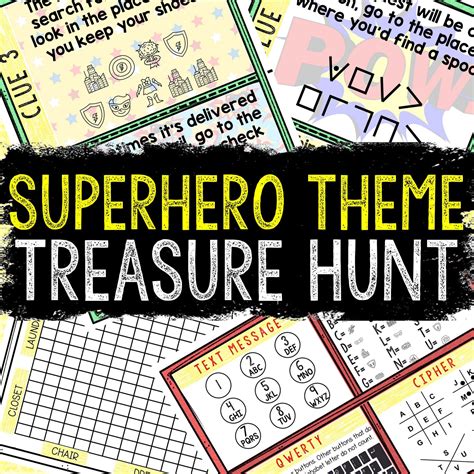 Superhero Theme Treasure Hunt For Kids Printable Puzzle Game Etsy
