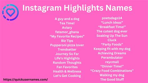 530 Best Instagram Highlights Names Ideas 2024