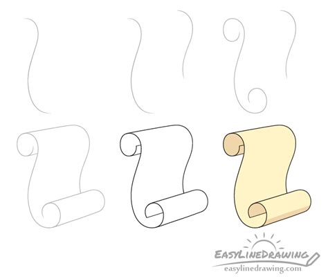 How To Draw A Scroll Step By Step Jessica Melo