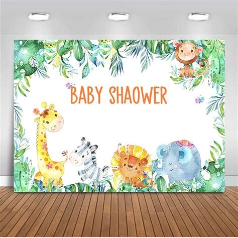Buy Moca Safari Baby Shower Backdrop Jungle Animals Baby Shower