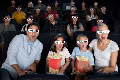 A Cinema Audience Watching A 3d Movie Stock Photo Dissolve