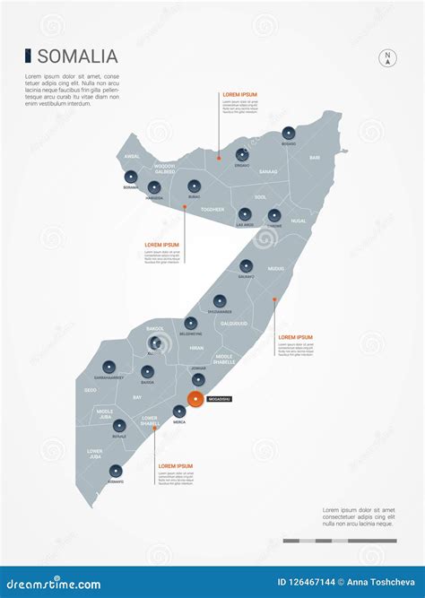 Infographic For Somalia Detailed Map Of Somalia With Flag Cartoon
