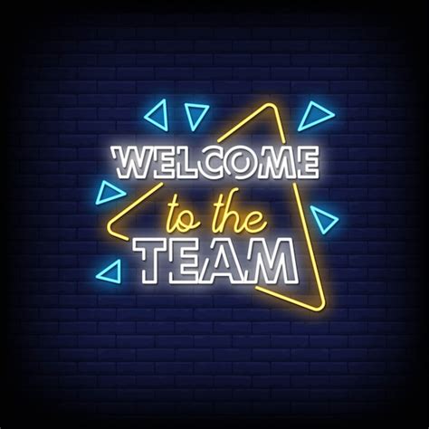 Premium Vector Welcome To The Team Neon Signs Style Text