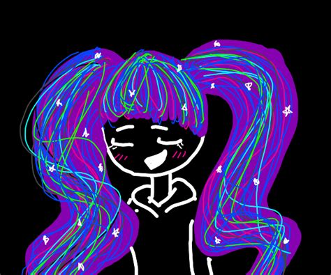 Anime Girl With Galaxy Hair Drawception