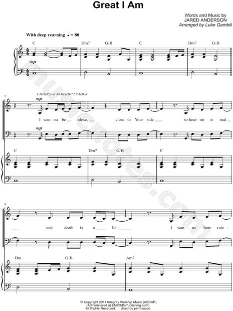Jared Anderson "Great I Am" (arr. Luke Gambill) SATB Choir + Piano