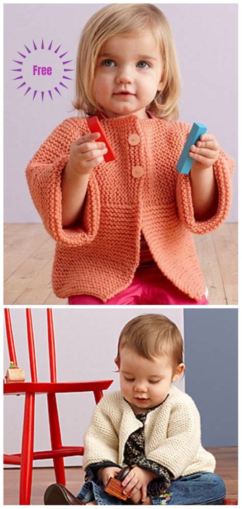 These adorable cardigans in the pictures below will suit a baby from a newborn to 12 months old. Easy Garter Stitch Sideways Baby Cardigan Free Knitting ...