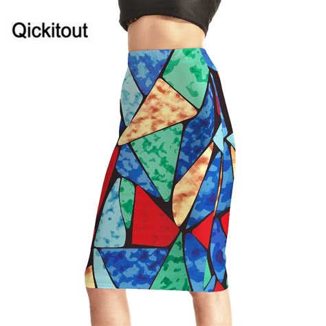 buy qickitout skirts 2016 women s fashion high waist 3d print skirts sexy