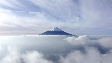 Mount Fuji Above The Sea Of Clouds In Japan Image Free Stock Photo