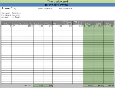 Bi Weekly Payroll Excel Template