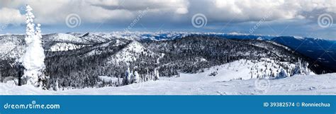 Winter Panorama Of Big Mountain Montana Overlooking Glacier Na Stock