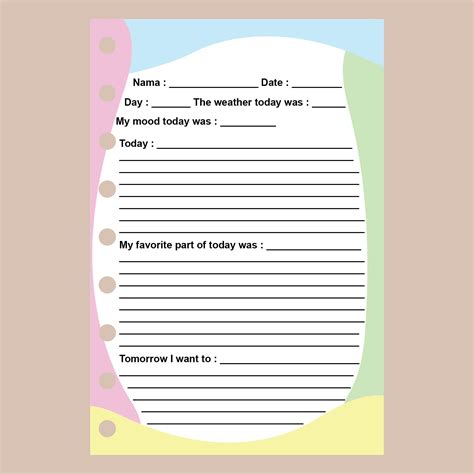 Journal Pages Printable Travel Journal Pages Diary Writing Journal