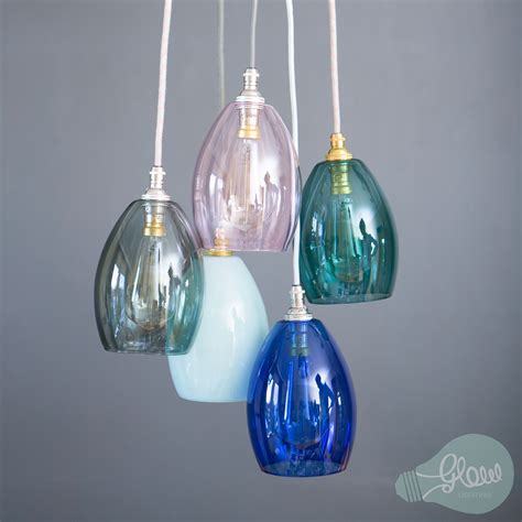 coloured glass pendant lights small bertie cluster in jewelled colours hand blown and
