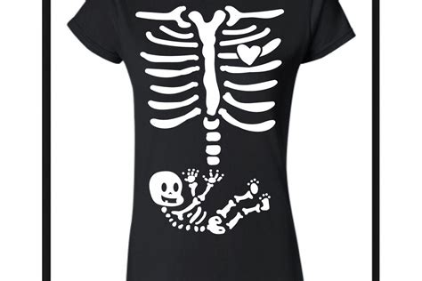 Halloween Pregnancy Skeleton Tee Shirt Design
