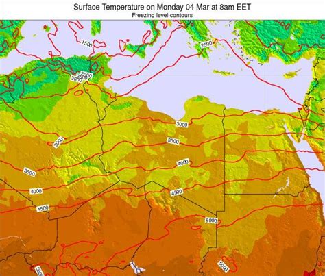 Libya Surface Temperature On Monday 26 Apr At 2pm Eet