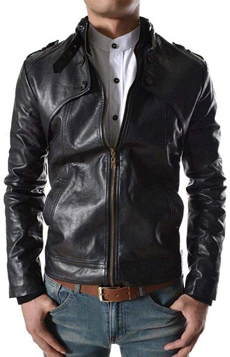 King Leathers Mens Real Lambskin Genuine Leather Jacket Biker