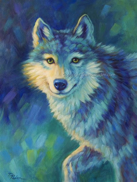 Wildlife Art Of The West Wolf Oil Painting By Theresa Paden
