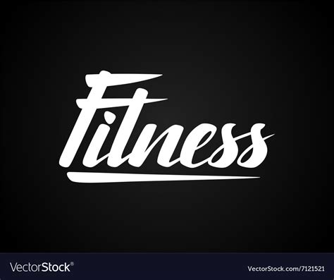 Fitness Lettering Poster Concept Handwritten Word Vector Image
