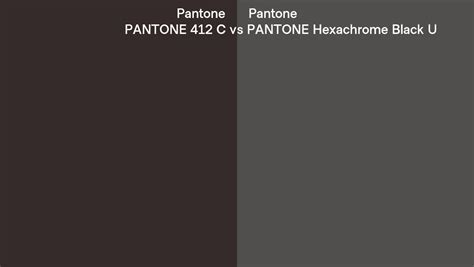 Pantone 412 C Vs Pantone Hexachrome Black U Side By Side Comparison