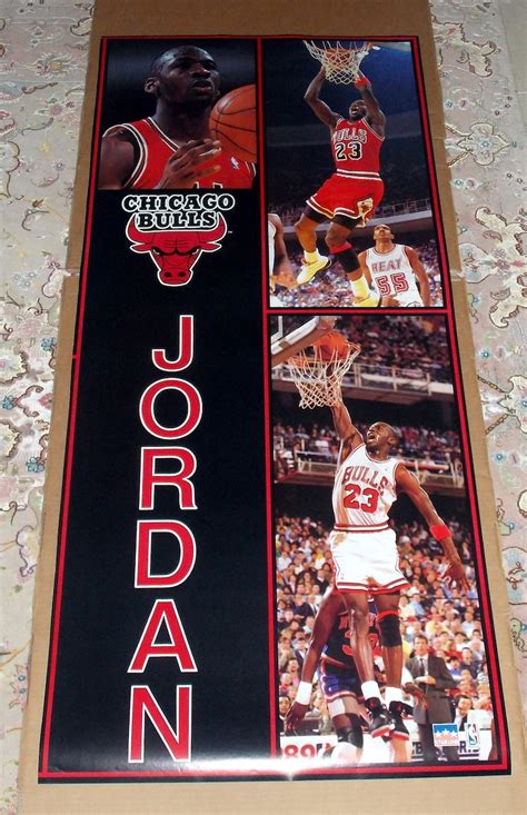 Michael Jordan Door Size Poster From Early 90s Chicago Etsy