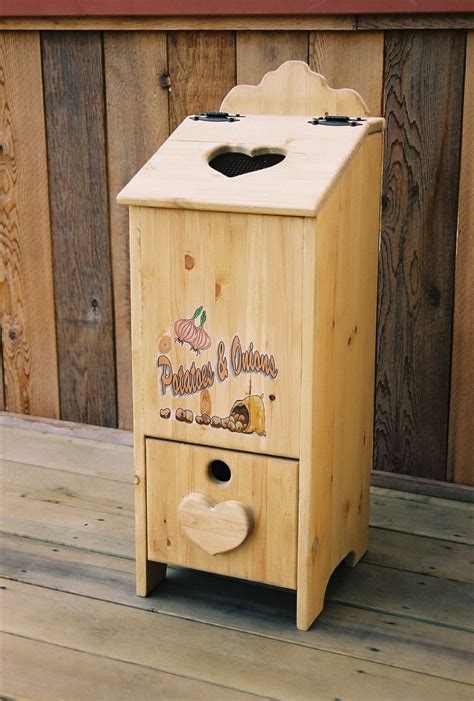 This woodworking project was about potato bin plans. Custom Onion/Potato bin. | Wood projects, Potato and onion ...