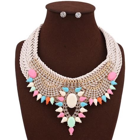 Color Handmade Bohemian Multilayer Choker Necklaces Fashion Ethnic