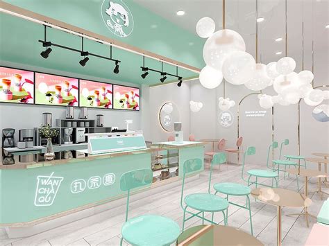 Fashion Bubble Tea Shop Ice Cream Bar Counter Restaurant Design