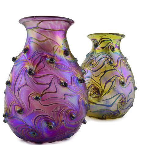 Pin On Iridescent Hand Blown Glass Vases