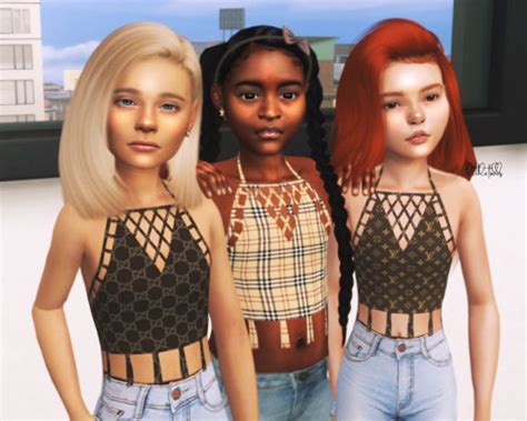 Designer Tops For Girls Littletodds On Patreon Sims 4 Cc Kids
