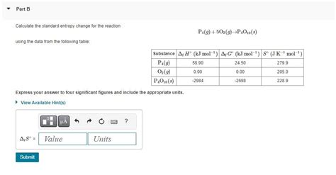 Solved Calculate The Standard Entropy Change For The Chegg