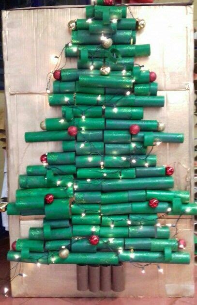 Christmas Tree Made With Toilet Paper Rolls Painted By My Students