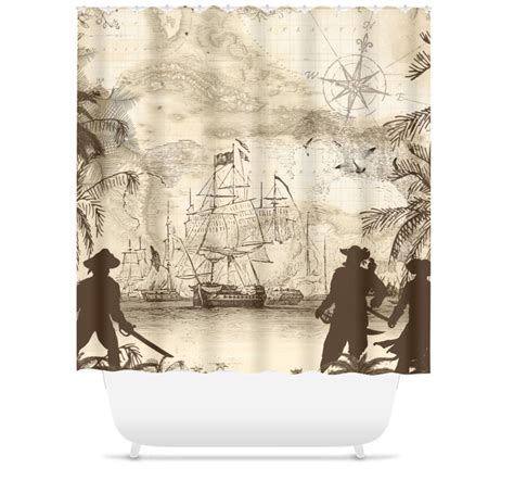 Typically, they vary between 15 sq. Pirates Shower Curtain Pirate Ship Shower Bathroom Decor ...