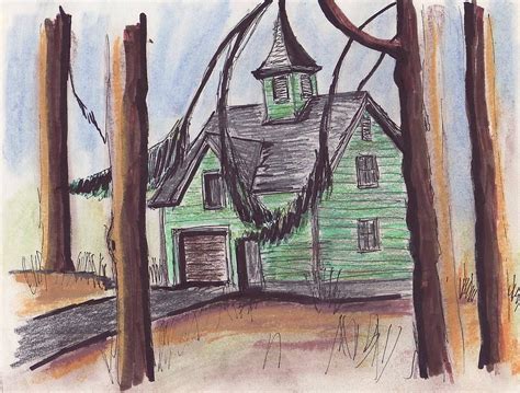 Pine Street Barn Drawing By Paul Meinerth Fine Art America