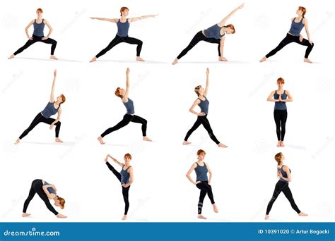 Fitness Woman In Various Standing Yoga Poses Stock Photo Image 10391020