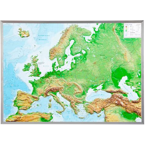 Georelief Mapa De Continente Large 3d Relief Map Of Europe In Aluminium