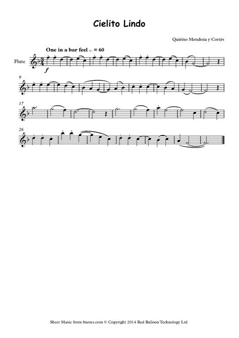 Cielito Lindo Sheet Music For Flute