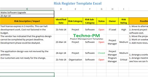 Having an excel risk register will also enforce a periodic review of the risks. Risk Register Template Excel Free Download