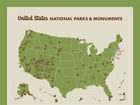 United States National Parks And Monuments Map By Mckenna Bice On Dribbble